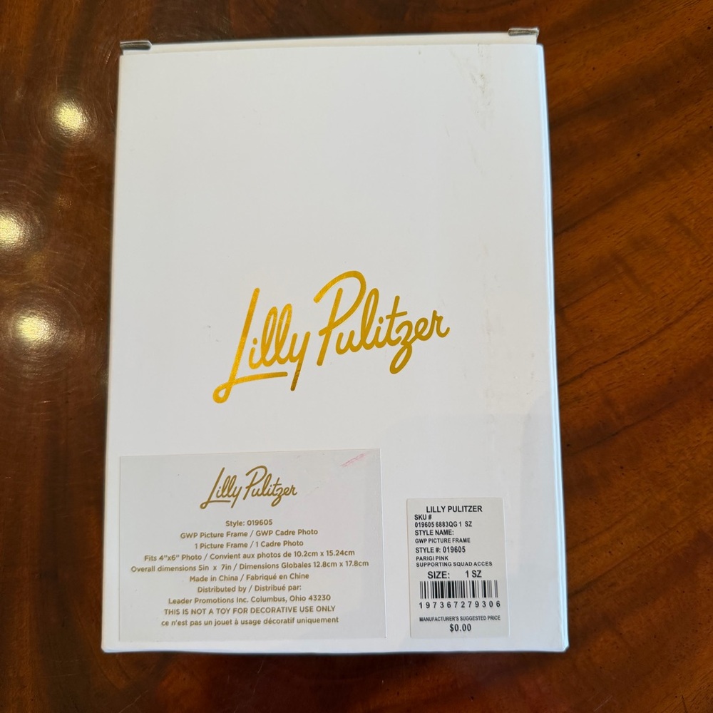 NWT Lilly Pulitzer Parigi Pink Supporting Squad 4x6 Photo Frame - Picture 6 of 6